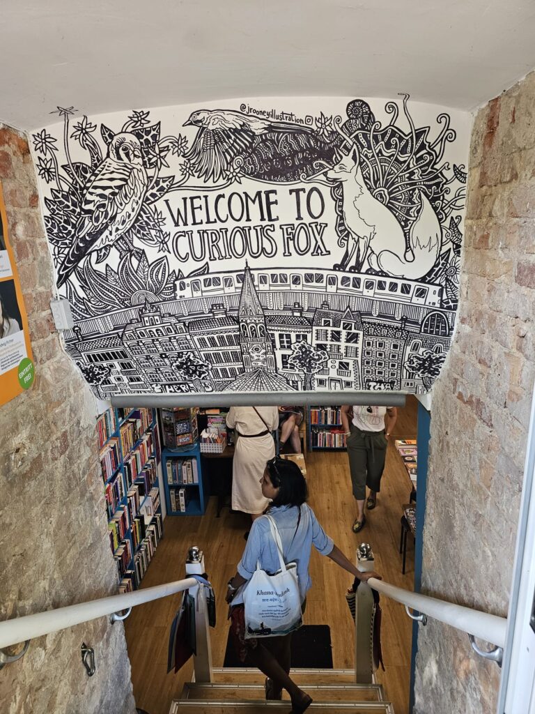 a bookshop called the curious fox in Berlin